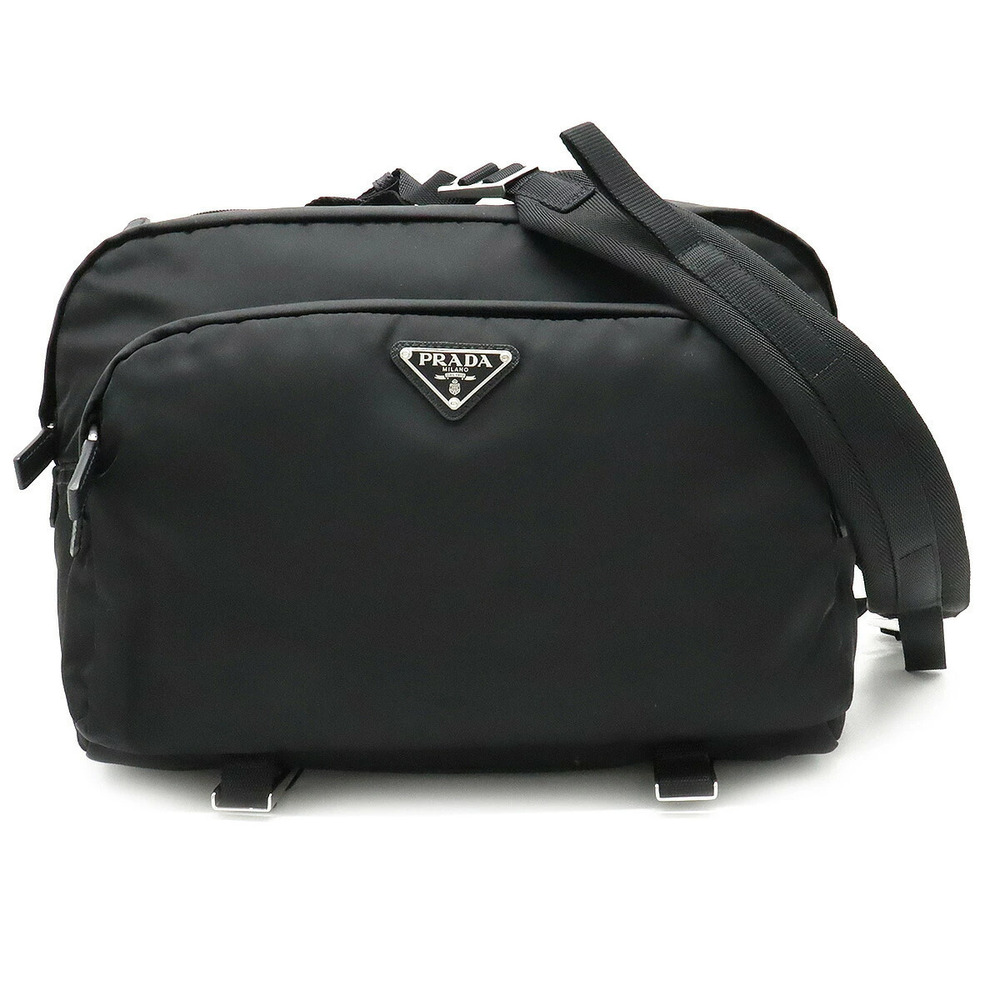 Prada Waist Bag Pouch Clutch Body Hip Leather NERO Black